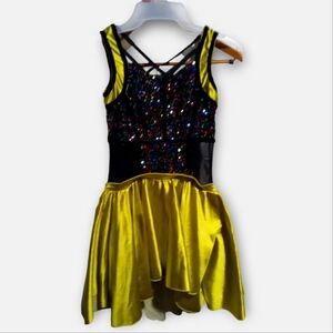 1pc Gold sheer waist dance costume